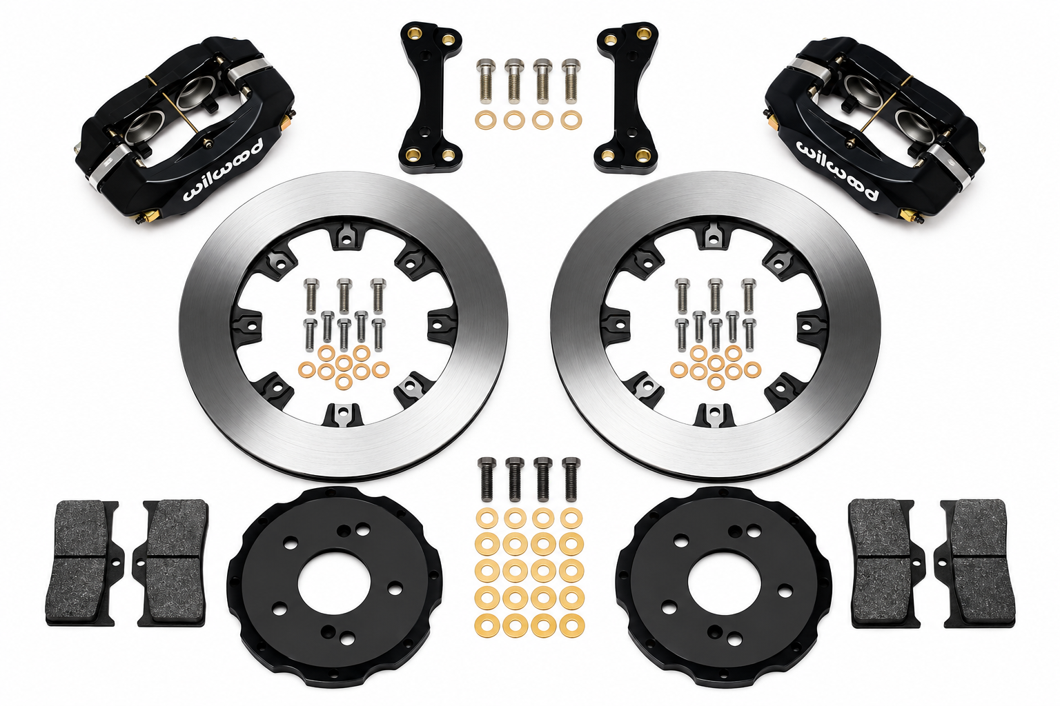 Wilwood 02-06 RSX / 02-05 Civic SI Black Caliper Drilled Rotor 4 Piston Dynalite Front BBK